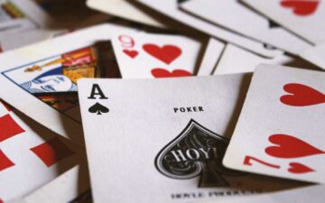 A closeup of poker cards