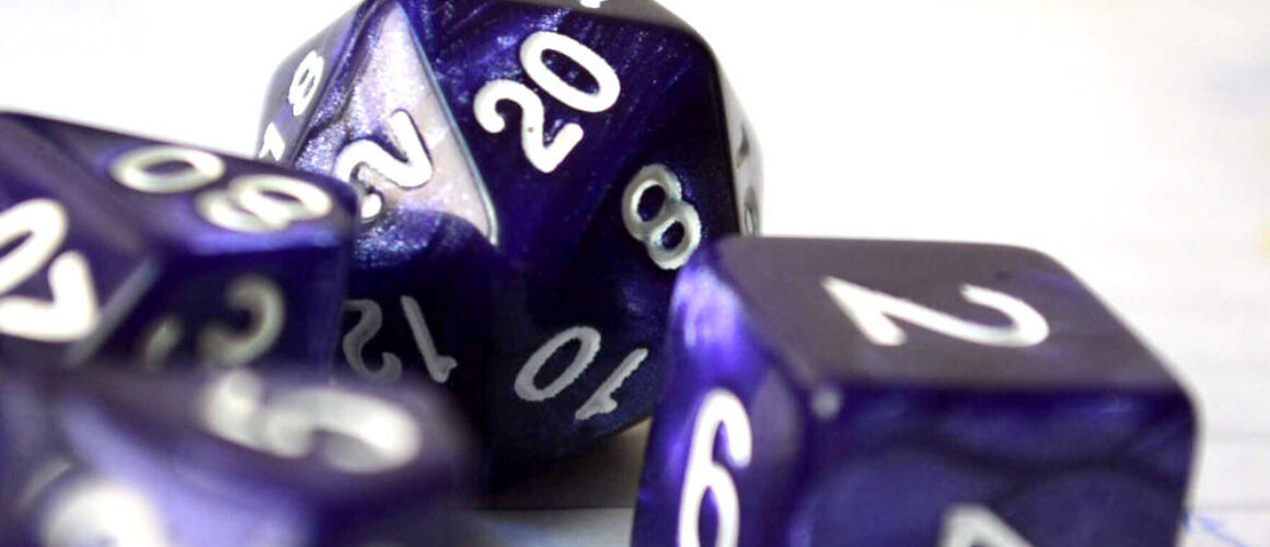 Dark purple roleplaying dice set